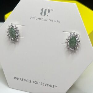 Bomb Party BP Elsie Earrings Mint Ice Crystal Rhodium Plating